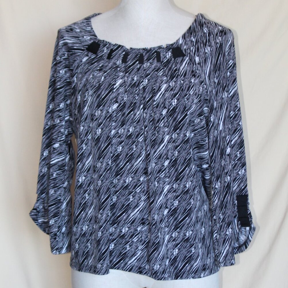 Worthington 3/4 Sleeve Ribbon Detail Blouse
